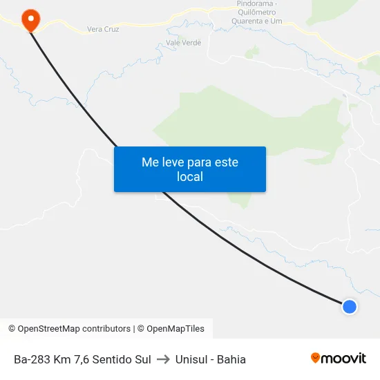 Ba-283 Km 7,6 Sentido Sul to Unisul - Bahia map