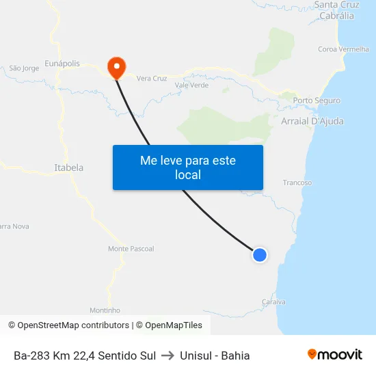 Ba-283 Km 22,4 Sentido Sul to Unisul - Bahia map