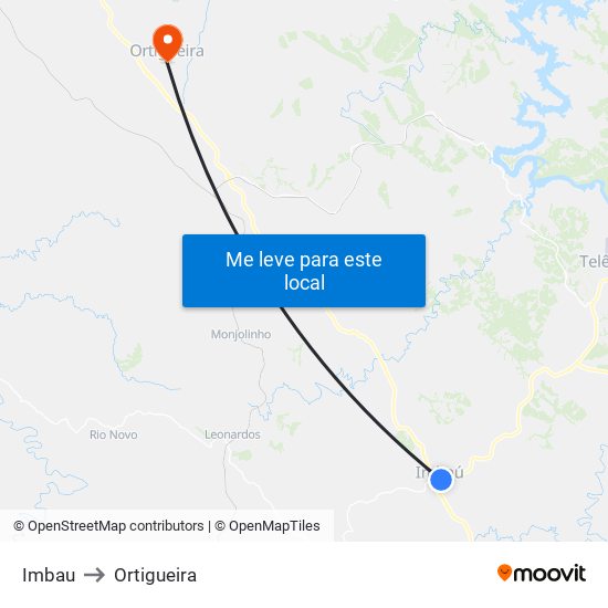 Imbau to Ortigueira map