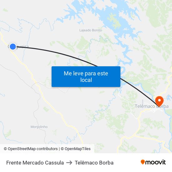 Frente Mercado Cassula to Telêmaco Borba map