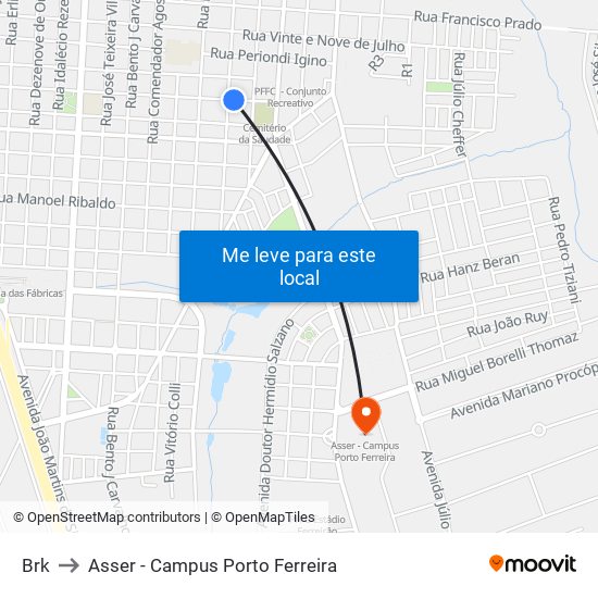 Brk to Asser - Campus Porto Ferreira map