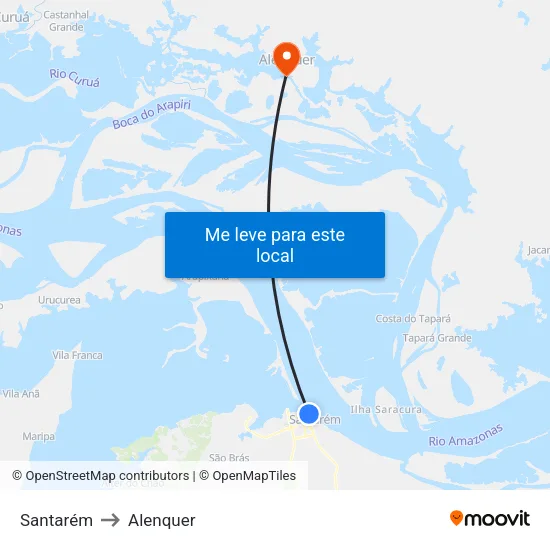 Santarém to Alenquer map