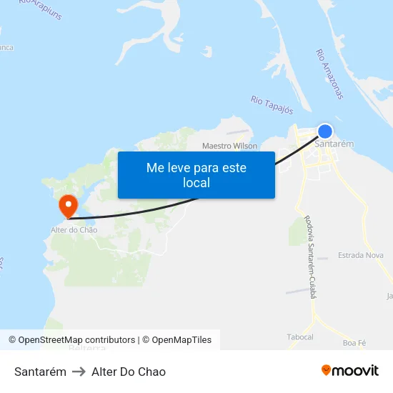 Santarém to Alter Do Chao map