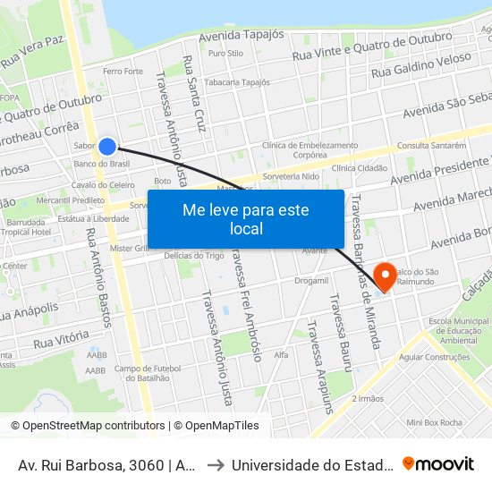 Av. Rui Barbosa, 3060 | Autocar Refrigeração to Universidade do Estado do Pará (UEPA) map