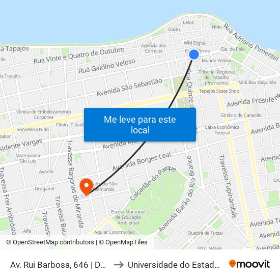 Av. Rui Barbosa, 646 | Dentistas Do Brasil to Universidade do Estado do Pará (UEPA) map