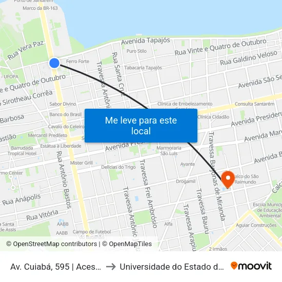 Av. Cuiabá, 595 | Acesso Ao Porto to Universidade do Estado do Pará (UEPA) map