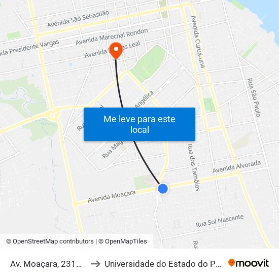 Av. Moaçara, 2317 | Ulbra to Universidade do Estado do Pará (UEPA) map