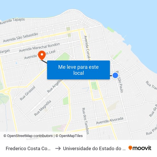 Frederico Costa Com Tropical to Universidade do Estado do Pará (UEPA) map