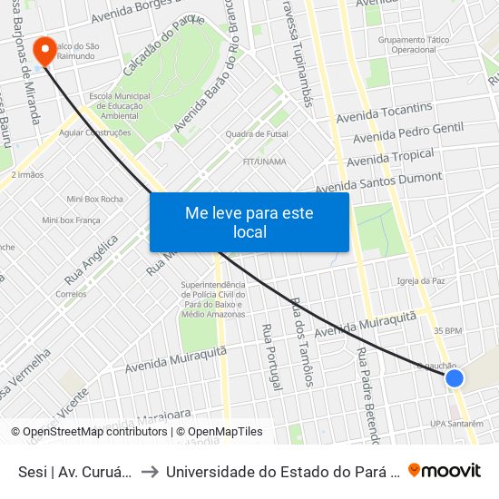 Sesi | Av. Curuá-Una to Universidade do Estado do Pará (UEPA) map