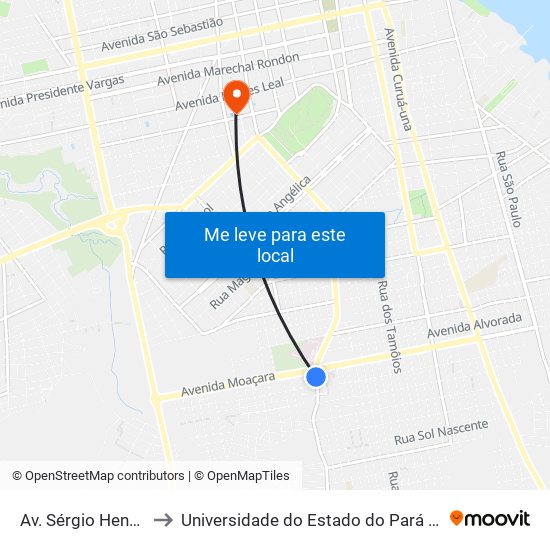 Av. Sérgio Henn, 32 to Universidade do Estado do Pará (UEPA) map