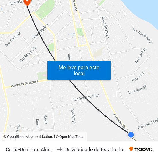 Curuá-Una Com Aluísio Martins to Universidade do Estado do Pará (UEPA) map