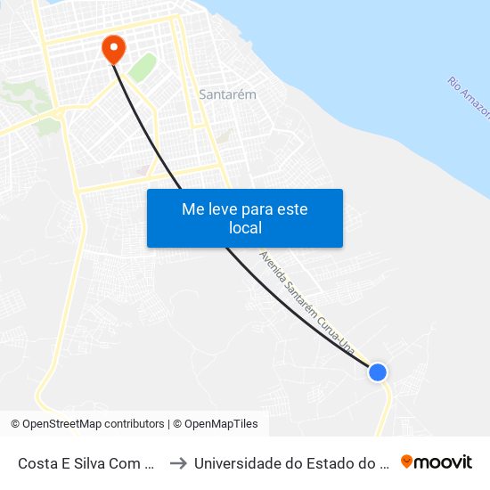 Costa E Silva Com Curuá-Una to Universidade do Estado do Pará (UEPA) map