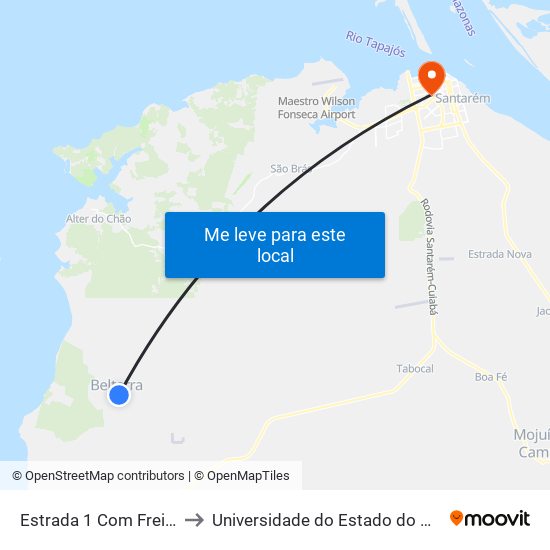 Estrada 1 Com Frei Vicente to Universidade do Estado do Pará (UEPA) map