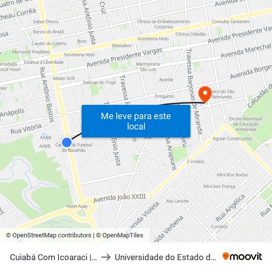 Cuiabá Com Icoaraci | Sentido Sul to Universidade do Estado do Pará (UEPA) map