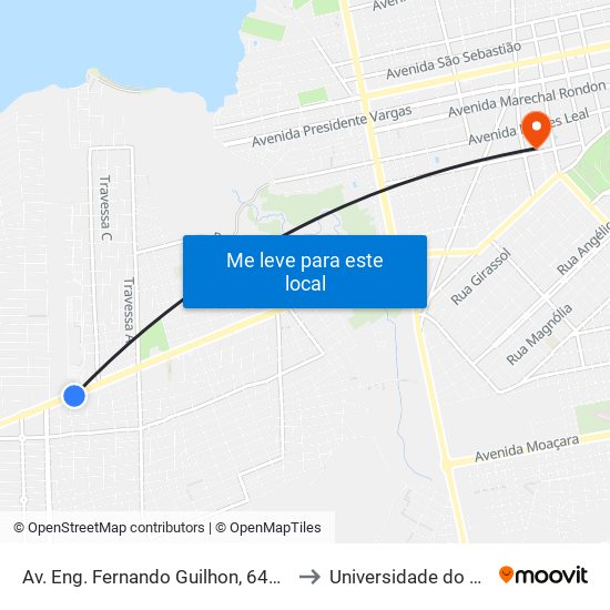 Av. Eng. Fernando Guilhon, 6447 | Oposto Ao Rio Tapajós Shopping to Universidade do Estado do Pará (UEPA) map
