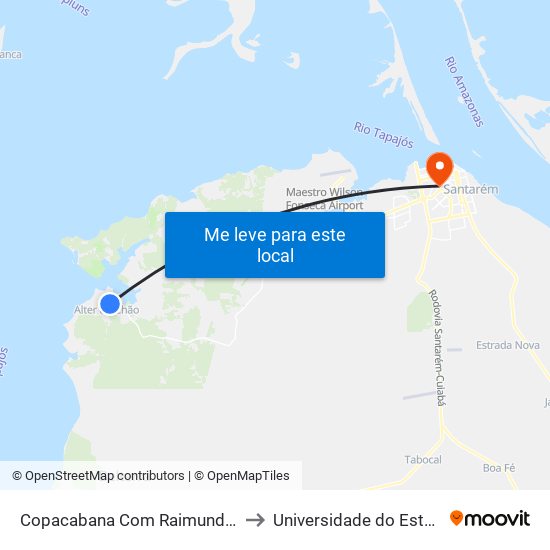 Copacabana Com Raimundo Branco | Sentido Leste to Universidade do Estado do Pará (UEPA) map