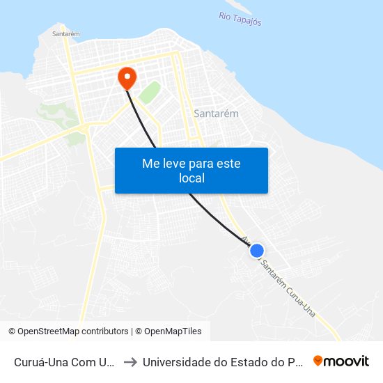 Curuá-Una Com Ubirajara to Universidade do Estado do Pará (UEPA) map
