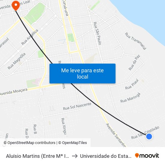 Aluísio Martins (Entre Mª Imaculada E Everaldo) to Universidade do Estado do Pará (UEPA) map