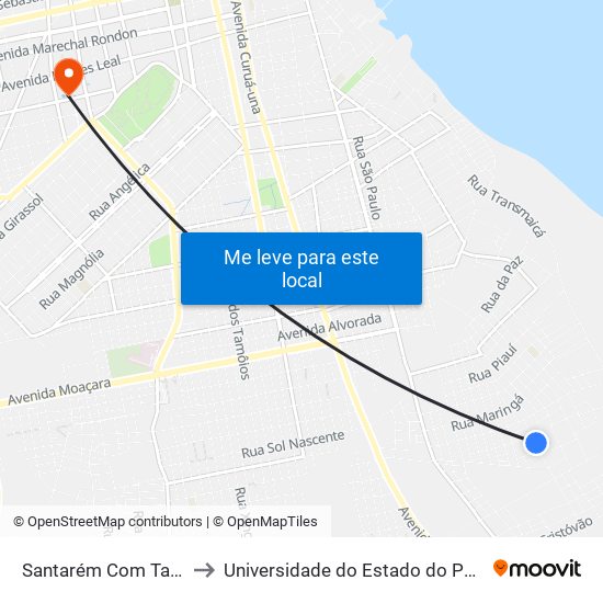 Santarém Com Tancredo to Universidade do Estado do Pará (UEPA) map