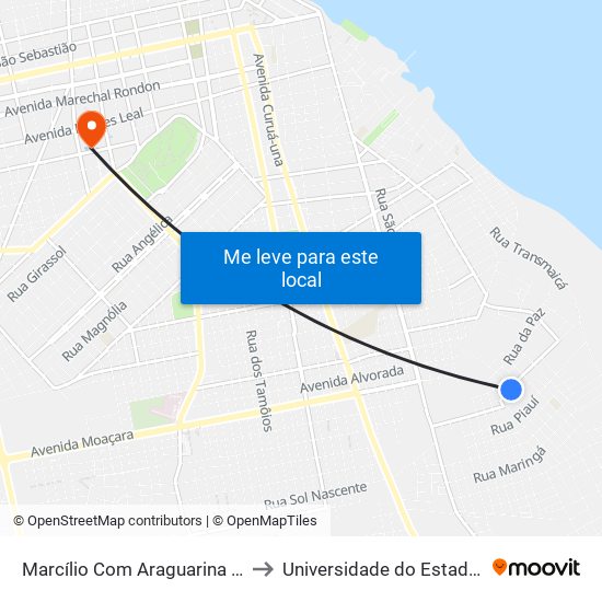 Marcílio Com Araguarina | Sentido Nordeste to Universidade do Estado do Pará (UEPA) map