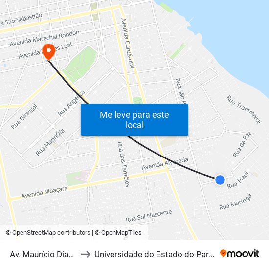 Av. Maurício Dias, 330 to Universidade do Estado do Pará (UEPA) map