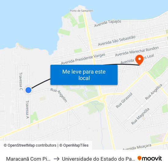 Maracanã Com Pindobal to Universidade do Estado do Pará (UEPA) map