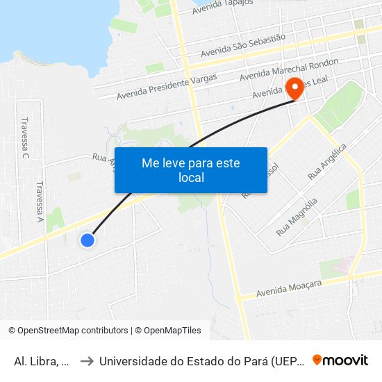 Al. Libra, 15 to Universidade do Estado do Pará (UEPA) map