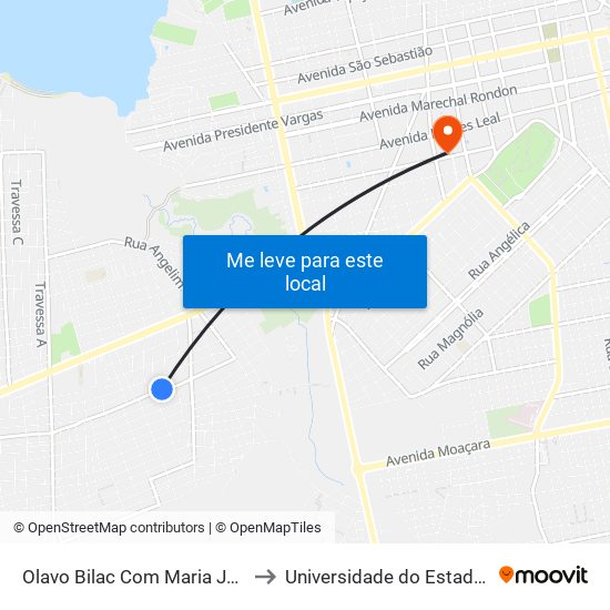 Olavo Bilac Com Maria José | Sentido Leste to Universidade do Estado do Pará (UEPA) map