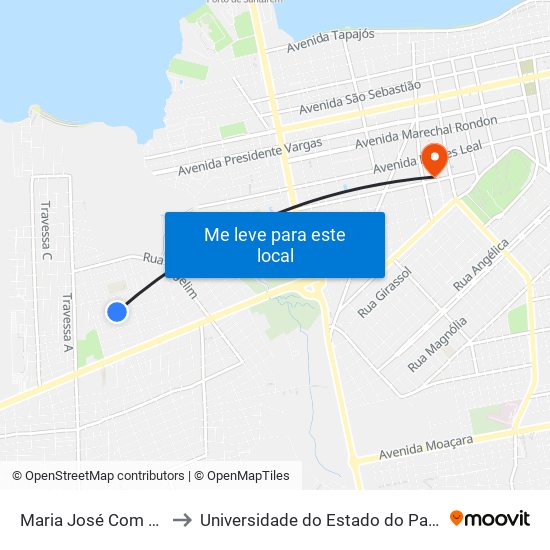 Maria José Com Alegria to Universidade do Estado do Pará (UEPA) map