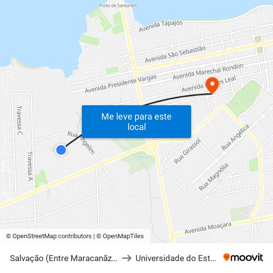 Salvação (Entre Maracanãzinho E Ponta De Pedras) to Universidade do Estado do Pará (UEPA) map