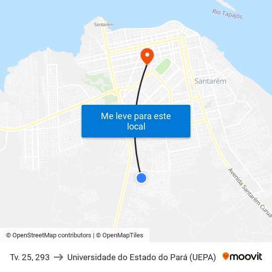 Tv. 25, 293 to Universidade do Estado do Pará (UEPA) map