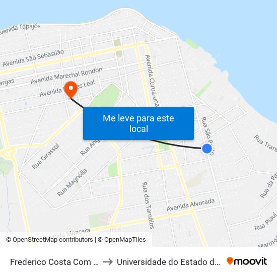 Frederico Costa Com Fé Em Deus to Universidade do Estado do Pará (UEPA) map