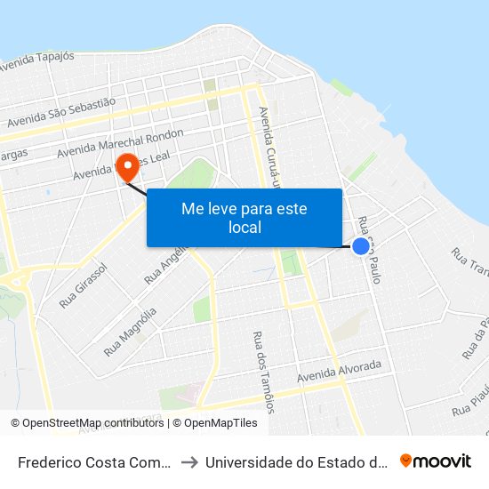 Frederico Costa Com 10 De Maio to Universidade do Estado do Pará (UEPA) map