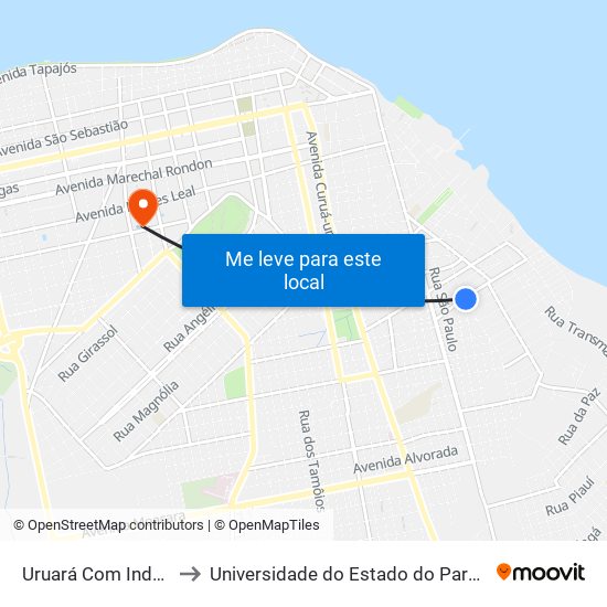 Uruará Com Indústria to Universidade do Estado do Pará (UEPA) map