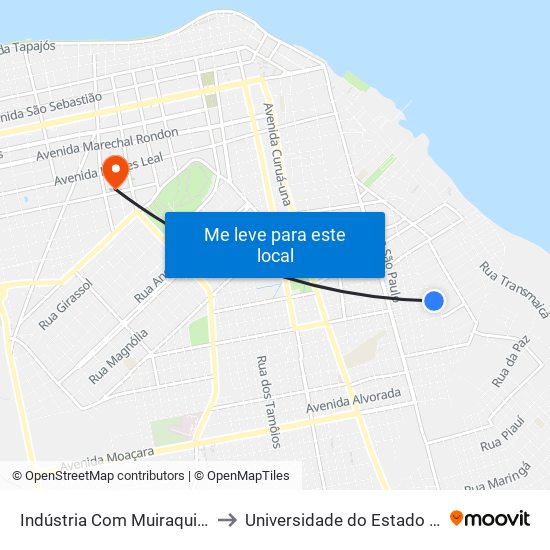 Indústria Com Muiraquitã | Sentido Sul to Universidade do Estado do Pará (UEPA) map