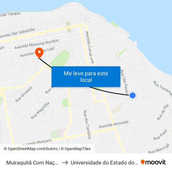 Muiraquitã Com Nações Unidas to Universidade do Estado do Pará (UEPA) map