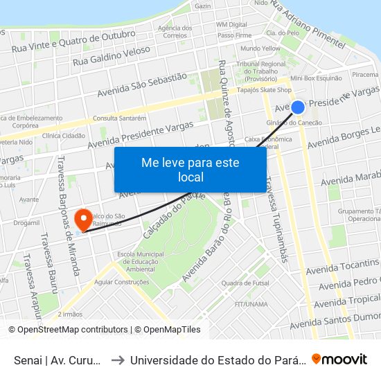 Senai | Av. Curuá-Una to Universidade do Estado do Pará (UEPA) map