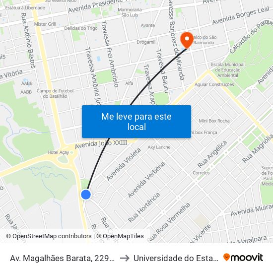 Av. Magalhães Barata, 2291 | Atrás Da Rodoviária to Universidade do Estado do Pará (UEPA) map