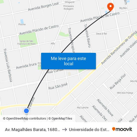 Av. Magalhães Barata, 1680 | Auto Posto Santa Isabel to Universidade do Estado do Pará (UEPA) map