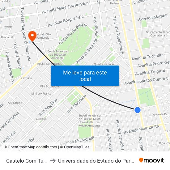 Castelo Com Turiano to Universidade do Estado do Pará (UEPA) map