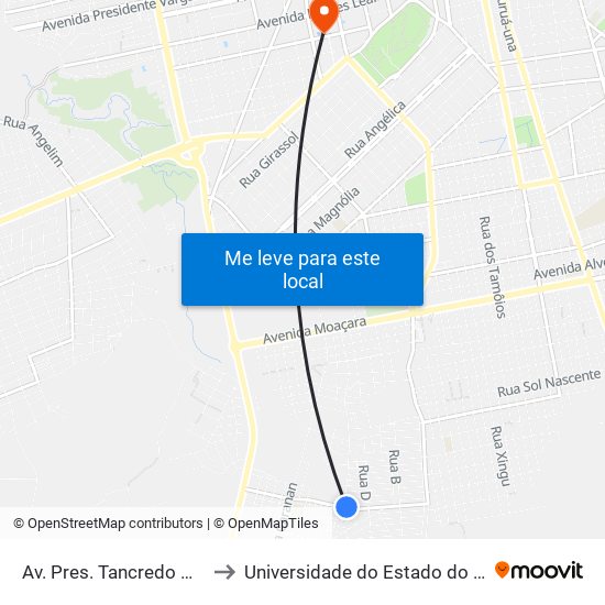 Av. Pres. Tancredo Neves, 520 to Universidade do Estado do Pará (UEPA) map