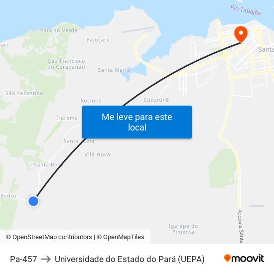 Pa-457 to Universidade do Estado do Pará (UEPA) map