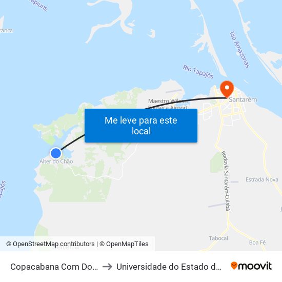 Copacabana Com Dom Macedo to Universidade do Estado do Pará (UEPA) map
