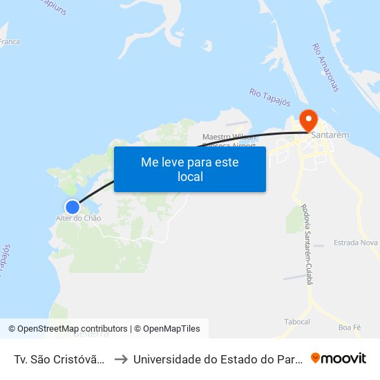 Tv. São Cristóvão, 301 to Universidade do Estado do Pará (UEPA) map