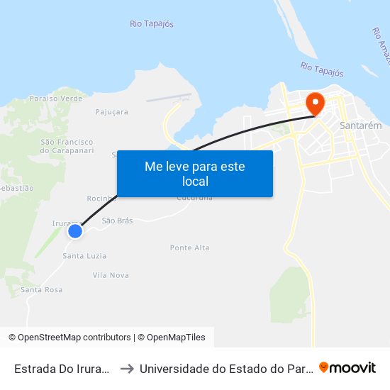 Estrada Do Irurama, 94 to Universidade do Estado do Pará (UEPA) map