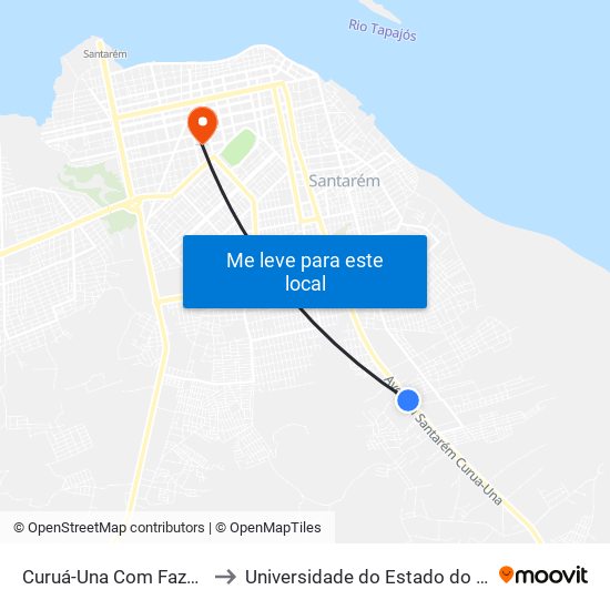 Curuá-Una Com Fazenda Riker to Universidade do Estado do Pará (UEPA) map