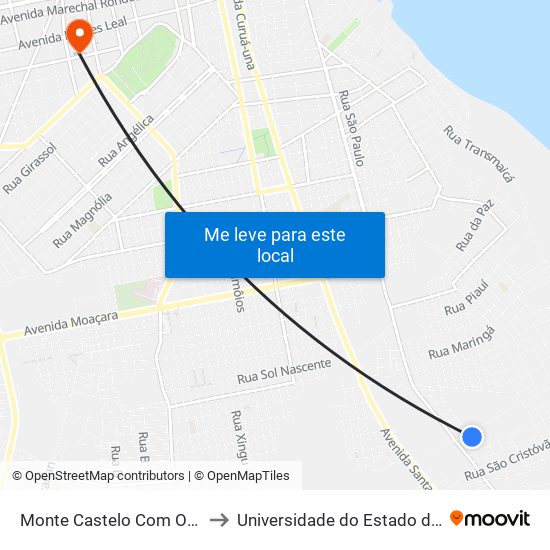 Monte Castelo Com Osmar Simões to Universidade do Estado do Pará (UEPA) map