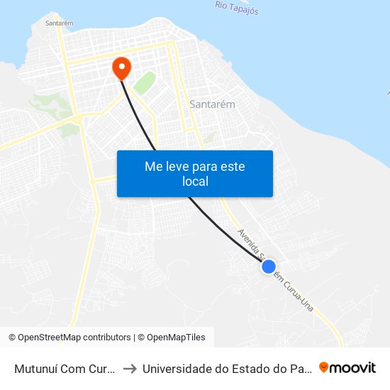 Mutunuí Com Curuá-Una to Universidade do Estado do Pará (UEPA) map