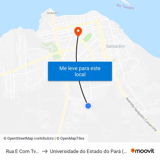 Rua E Com Tv. 17 to Universidade do Estado do Pará (UEPA) map
