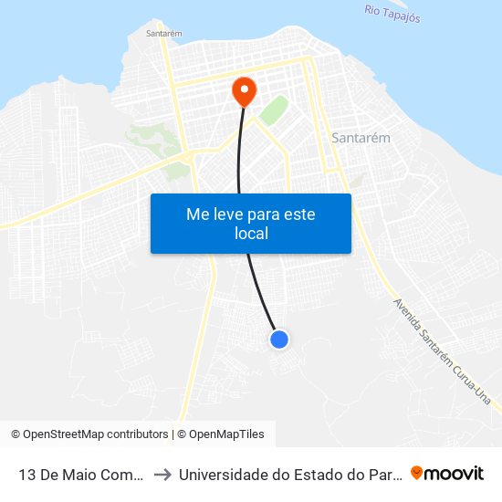 13 De Maio Com Rua E to Universidade do Estado do Pará (UEPA) map